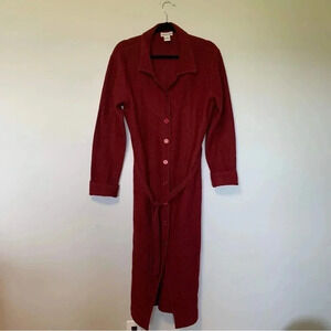 Richards & Jones 100% wool burgundy full  length belted cardigan